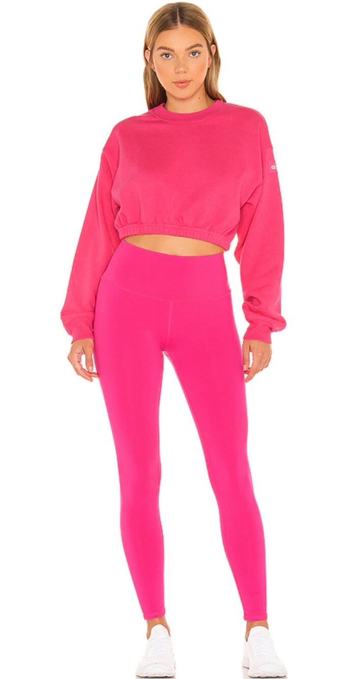 Alo Yoga Leggings Womens XS Airbrush Pink Yoga Gym Athletic Activewear Pilates